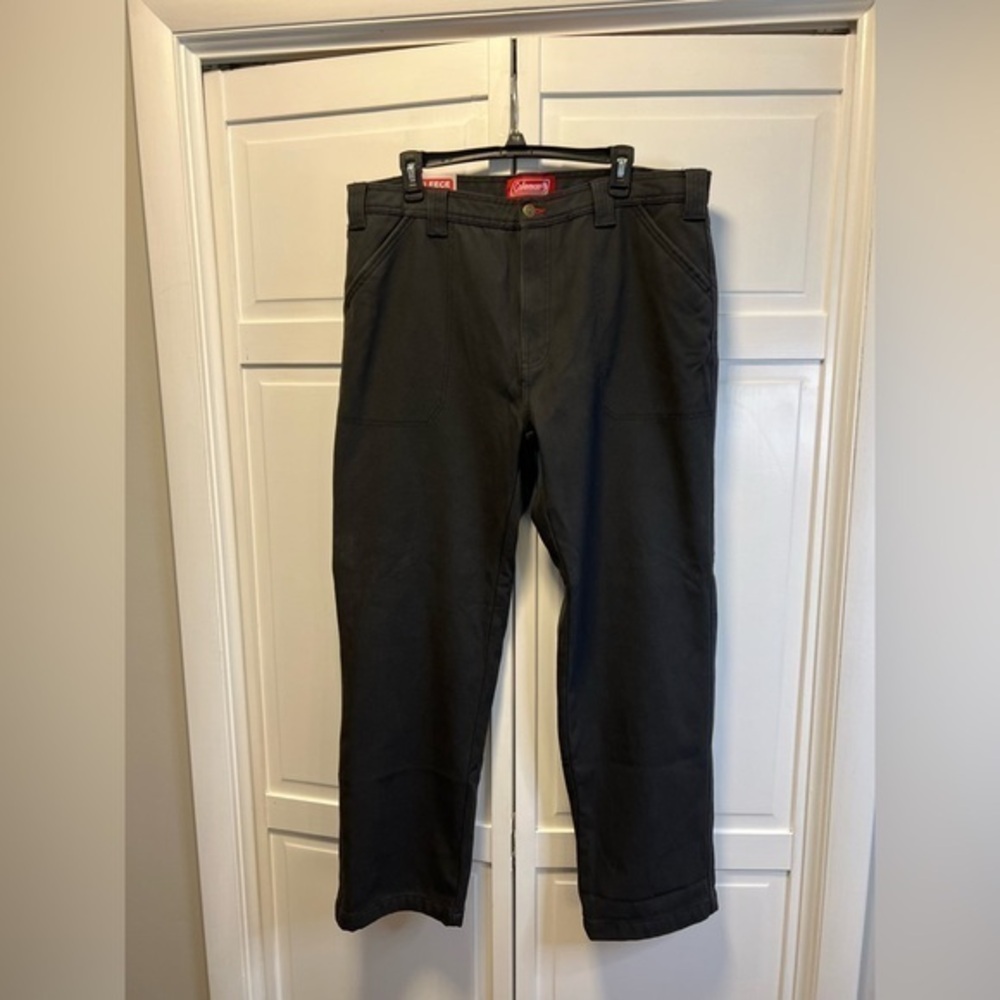 NWT Coleman Fleece Lined Tear Resistant Carpenter Pants Size Men’s 36 Color Gray
